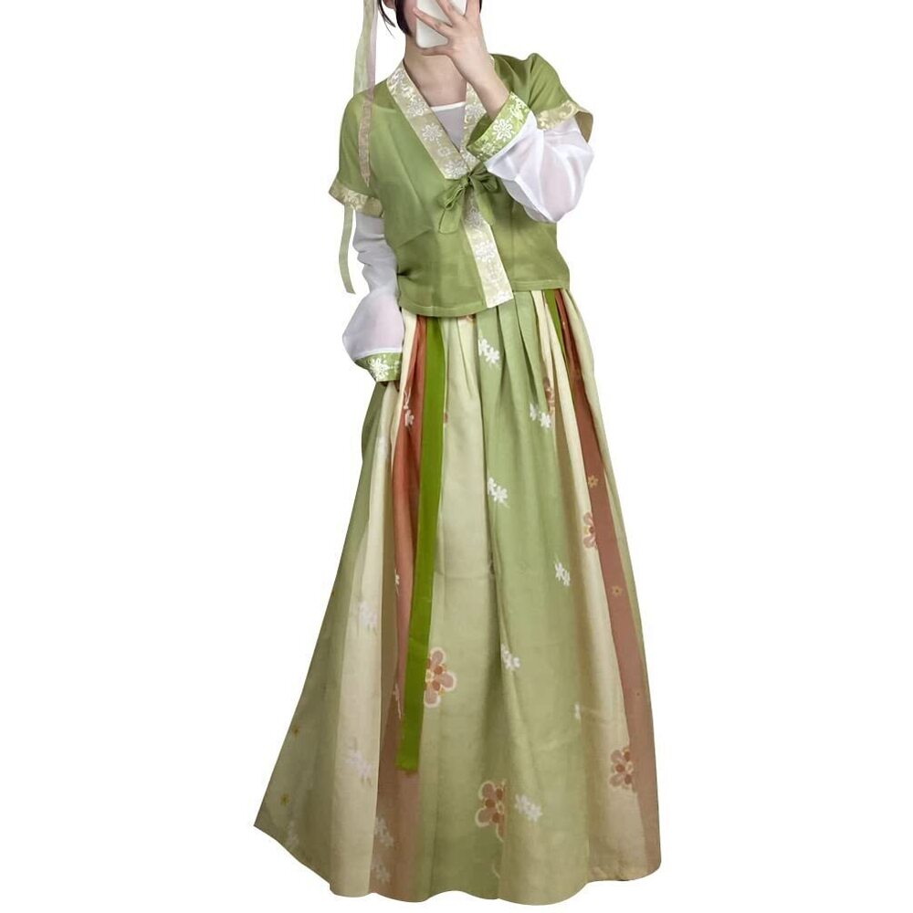 1586 Modern Hanfu Dress Round Collar Duijin Qiyao Ruqun Chinese Tang